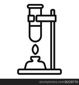 Burning test tube icon outline vector. Lab research. Science doctor. Burning test tube icon outline vector. Lab research