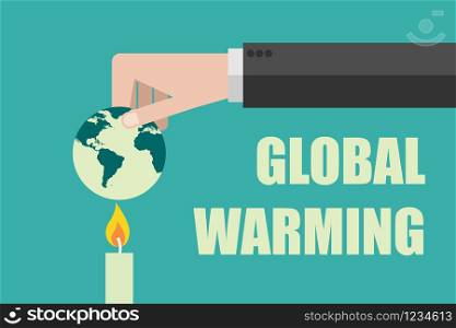 burning the world, stop global warming concept