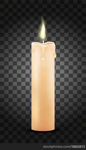 burning wax candle vector illustration isolated on transparent background