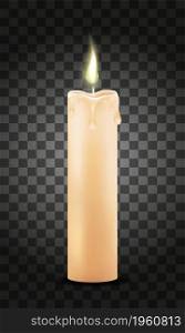 burning wax candle vector illustration isolated on transparent background