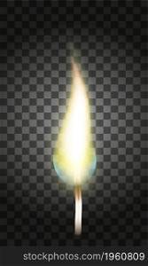 burning wick for wax candle vector illustration isolated on transparent background