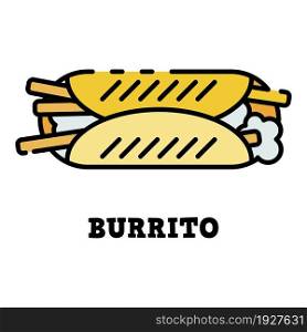 Burrito icon. Outline burrito vector icon color flat isolated. Burrito icon color outline vector