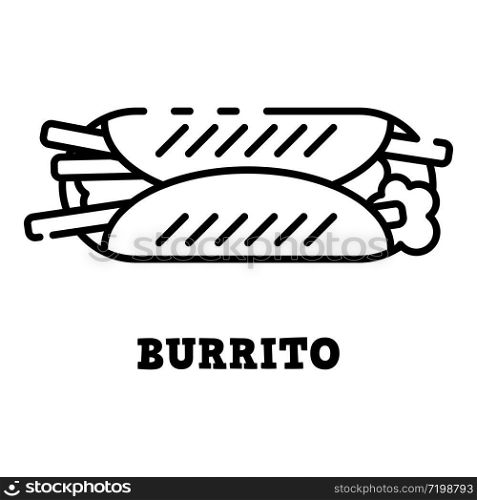 Burrito icon. Outline burrito vector icon for web design isolated on white background. Burrito icon, outline style