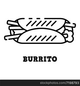 Burrito icon. Outline burrito vector icon for web design isolated on white background. Burrito icon, outline style