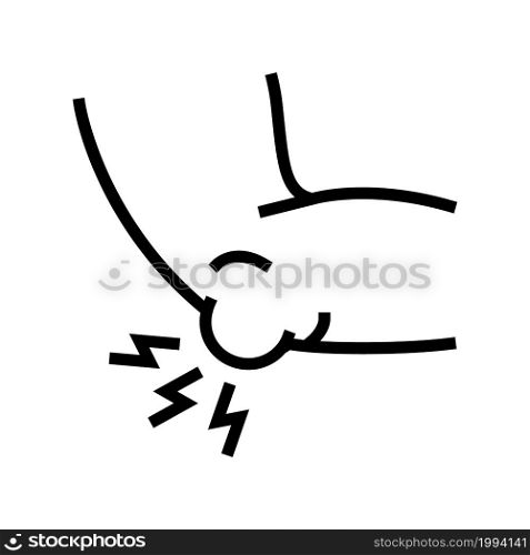 bursitis disease line icon vector. bursitis disease sign. isolated contour symbol black illustration. bursitis disease line icon vector illustration