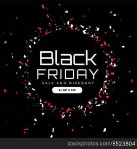 bursting confetti black friday sale background