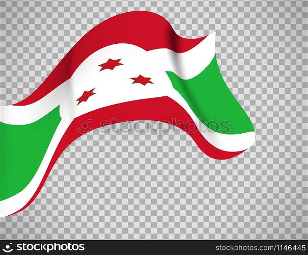 Burundi flag icon on transparent background. Vector illustration. Burundi flag on transparent background