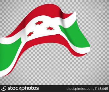 Burundi flag icon on transparent background. Vector illustration. Burundi flag on transparent background