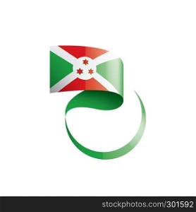 Burundi national flag, vector illustration on a white background. Burundi flag, vector illustration on a white background