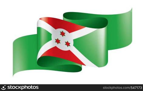 Burundi national flag, vector illustration on a white background. Burundi flag, vector illustration on a white background