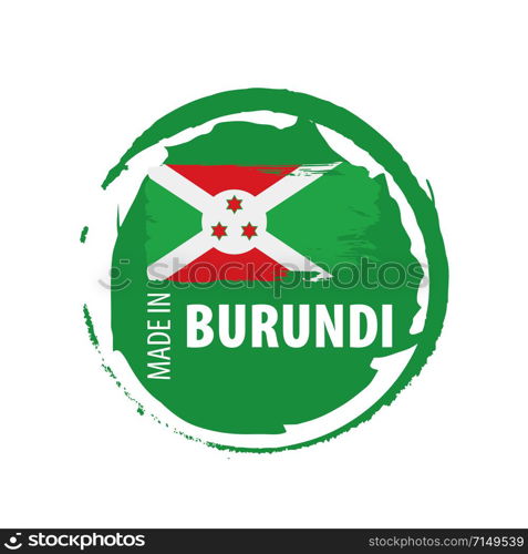 Burundi national flag, vector illustration on a white background. Burundi flag, vector illustration on a white background