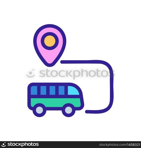 bus destination icon vector. bus destination sign. color symbol illustration. bus destination icon vector outline illustration