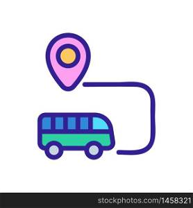 bus destination icon vector. bus destination sign. color symbol illustration. bus destination icon vector outline illustration