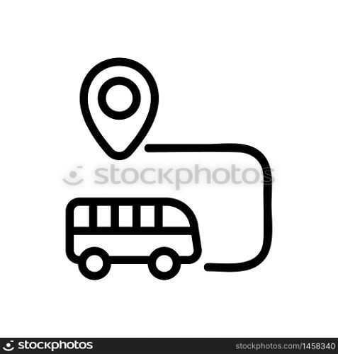 bus destination icon vector. bus destination sign. isolated contour symbol illustration. bus destination icon vector outline illustration