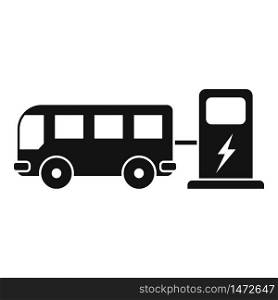 Bus electrical refueling icon. Simple illustration of bus electrical refueling vector icon for web design isolated on white background. Bus electrical refueling icon, simple style