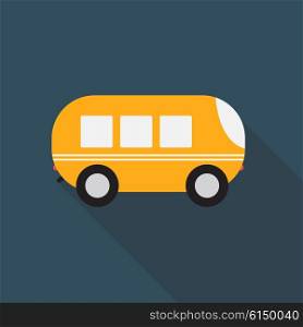 Bus Flat Icon with Long Shadow, Vector Illustration Eps10