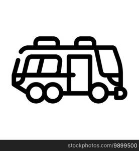 bus home on wheels line icon vector. bus home on wheels sign. isolated contour symbol black illustration. bus home on wheels line icon vector illustration