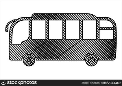 Bus Icon, Automobile Vector Art Illustration