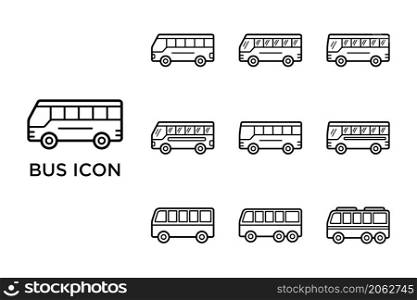 bus icon set vector design template in white background