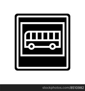 bus road sign glyph icon vector. bus road sign sign. isolated symbol illustration. bus road sign glyph icon vector illustration
