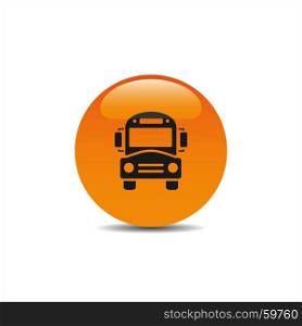 Bus school icon on an orange button