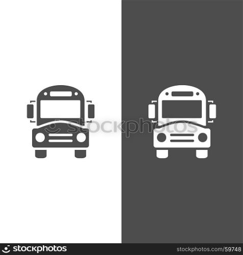 Bus school icon on dark and white background