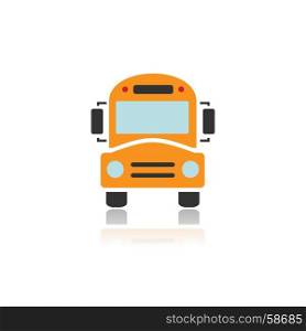 Bus school icon with color and reflection