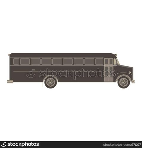 Bus school vector illustration transport icon isolated flat child car design education fun black cute