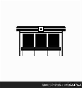 Bus station icon in simple style on a white background. Bus station icon, simple style