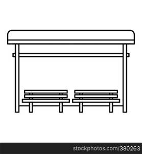 Bus stop icon. Outline illustration of bus stop vector icon for web. Bus stop icon, outline style