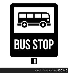 Bus stop traffic sign icon. Simple illustration of bus stop traffic sign vector icon for web design isolated on white background. Bus stop traffic sign icon, simple style