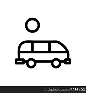 Bus sun icon vector. Thin line sign. Isolated contour symbol illustration. Bus sun icon vector. Isolated contour symbol illustration