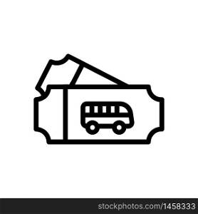 bus tickets icon vector. bus tickets sign. isolated contour symbol illustration. bus tickets icon vector outline illustration
