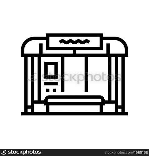 bus transport stop line icon vector. bus transport stop sign. isolated contour symbol black illustration. bus transport stop line icon vector illustration