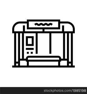 bus transport stop line icon vector. bus transport stop sign. isolated contour symbol black illustration. bus transport stop line icon vector illustration