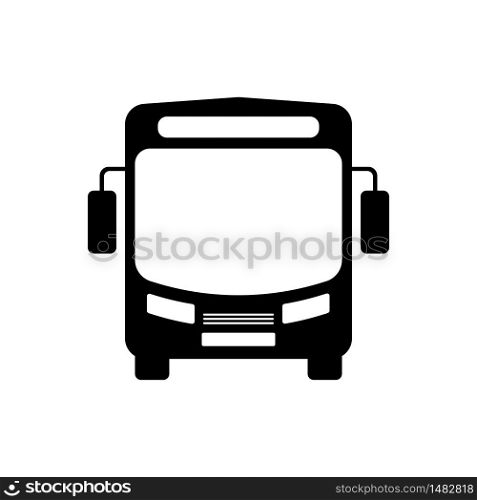 Bus vector vehicle flat silhouette icon, city transportation symbol isolated illustration.