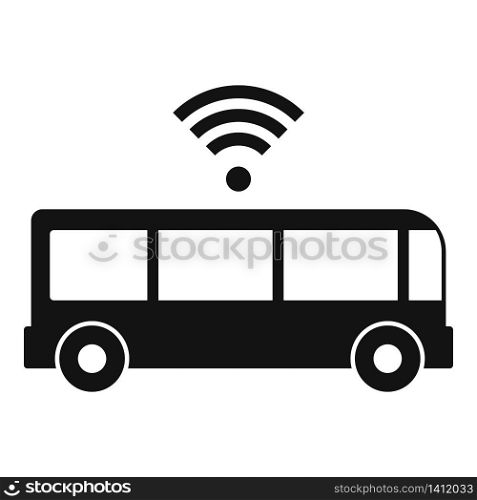 Bus wifi icon. Simple illustration of bus wifi vector icon for web design isolated on white background. Bus wifi icon, simple style