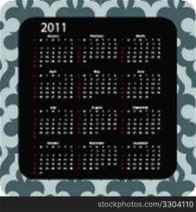 business 2011 calendar with decorative frame