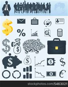 Business a collection. Collection business design of elements. A vector illustration