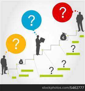 Business a ladder of successes. A vector illustration
