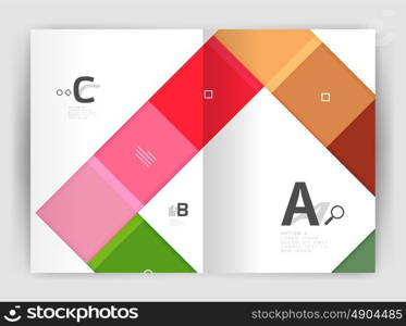 Business a4 business brochure geometrical template. Vector design for workflow layout, diagram, number options or web design