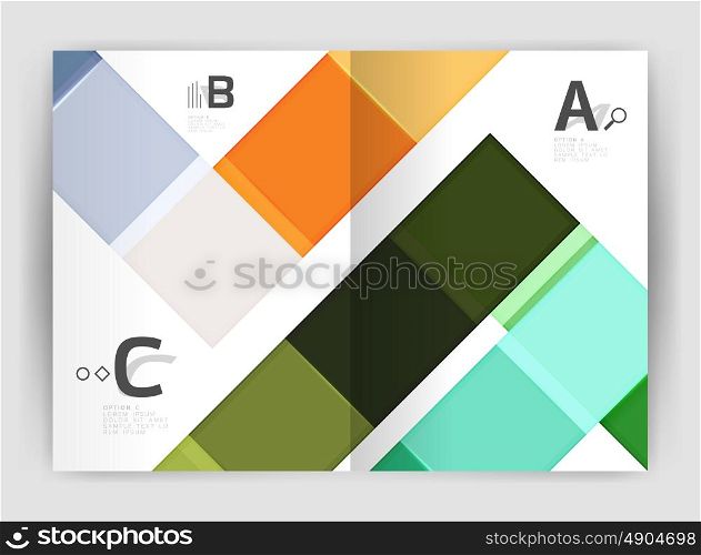 Business a4 business brochure geometrical template. Vector design for workflow layout, diagram, number options or web design