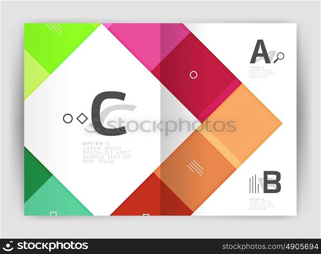 Business a4 business brochure geometrical template. Vector design for workflow layout, diagram, number options or web design