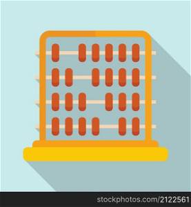 Business abacus icon flat vector. Math calculator. Wooden toy. Business abacus icon flat vector. Math calculator