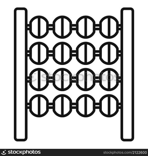 Business abacus icon outline vector. Math calculator. Wooden toy. Business abacus icon outline vector. Math calculator