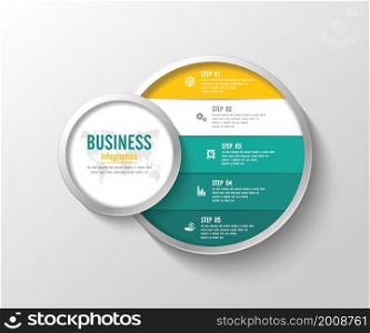 Business abstract background infographic template circle with 5 step