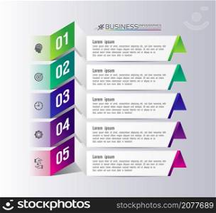 Business abstract background infographic template colorful with 5 step