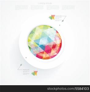 Business Abstract Circle icon with abstract geometric 3D background. Vector illustration.