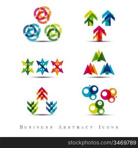 Business abstract icons set