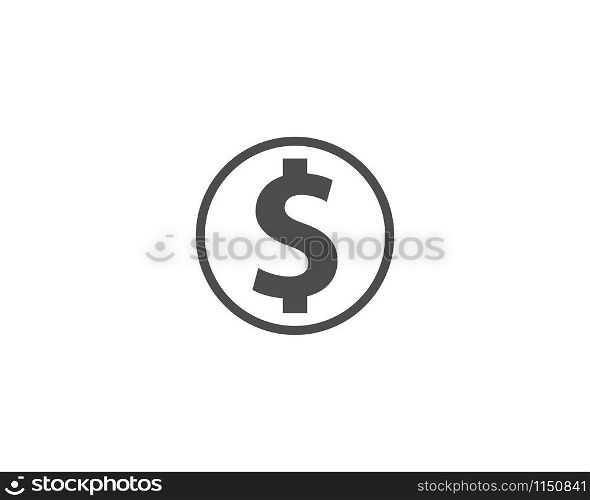 Business acounting dollar icon vector template